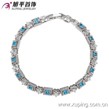 Latest Xuping Fashion Luxury Rhodium Color Women Jewelry Bracelet in Environmental Copper 72734